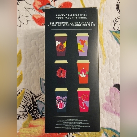 NWT Starbucks 6 Pk Halloween Glow in the Dark Reusable Hot Cups - Picture 3 of 3